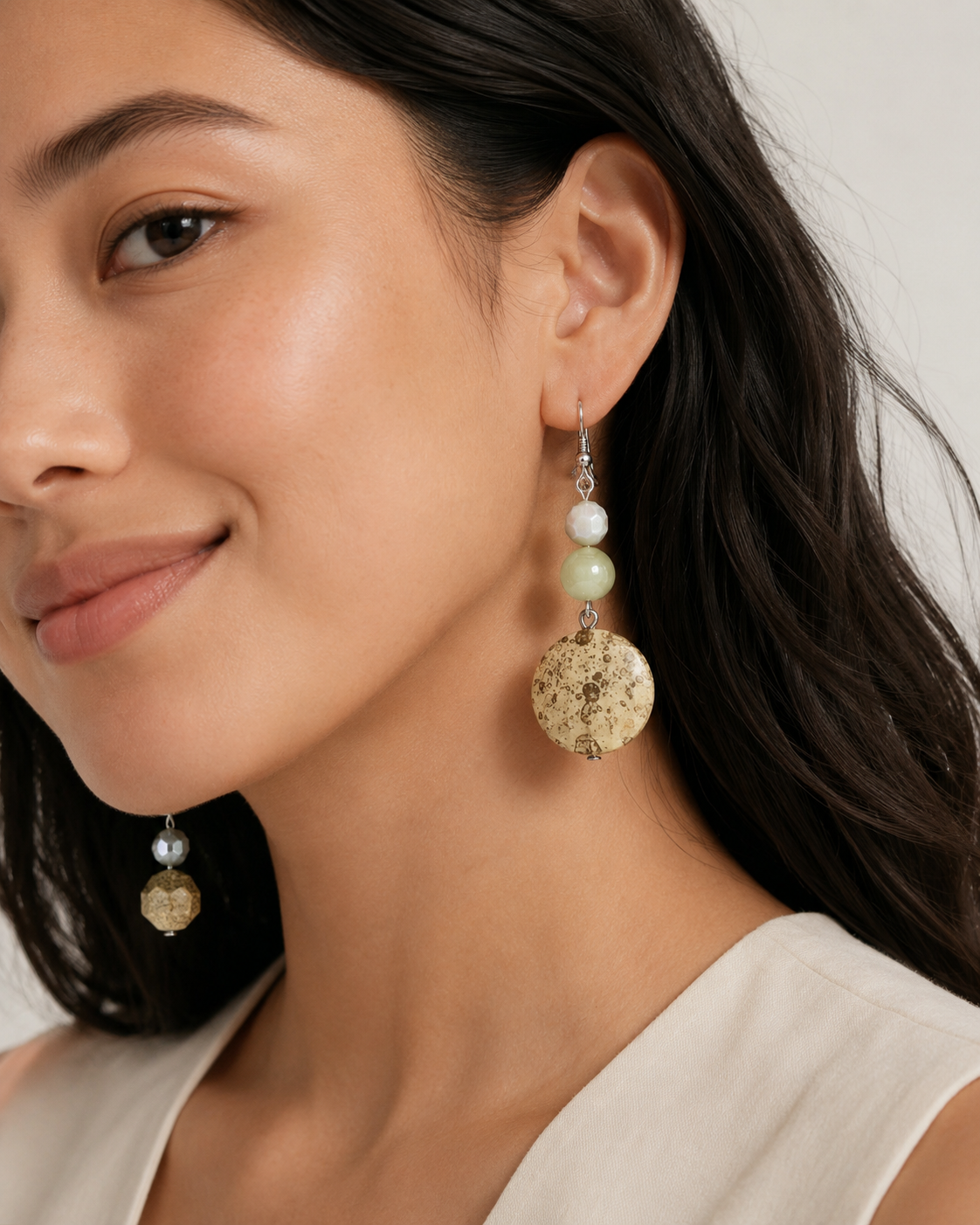 Soft Meadow Asymmetrical Earrings
