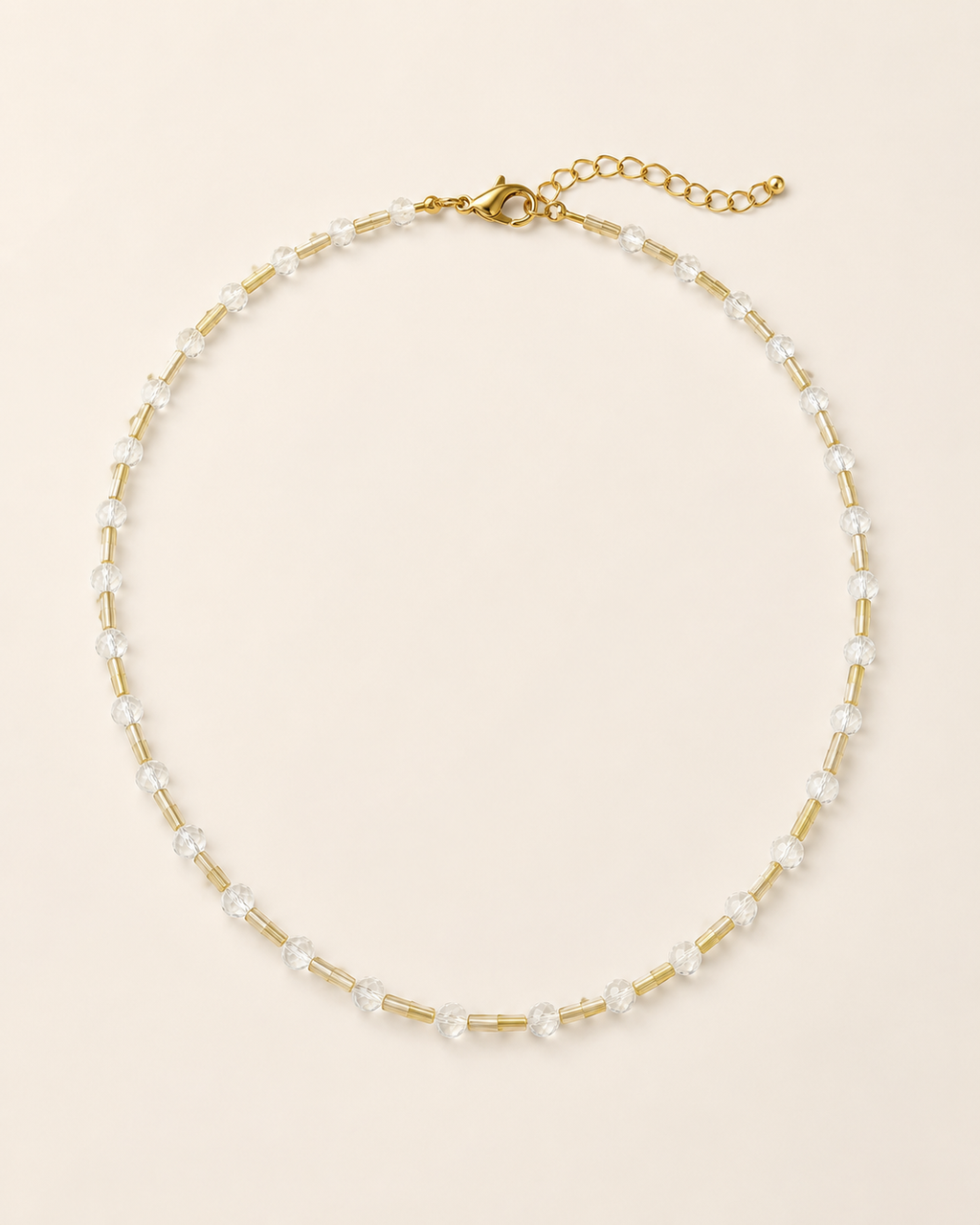 Clear Glow Beaded Necklace