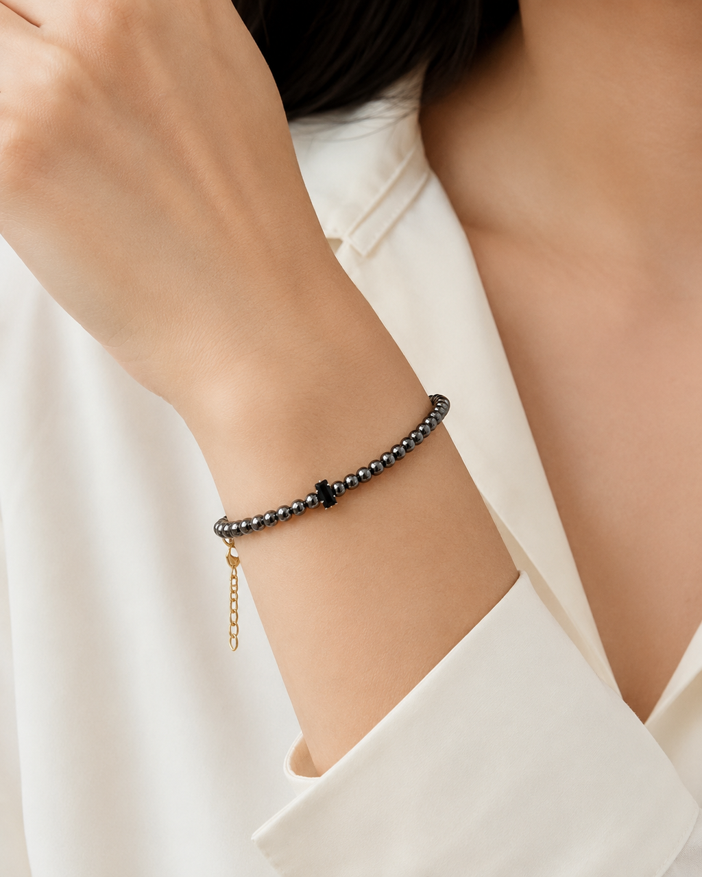 Black Pearl Beaded Bracelet