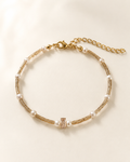 Champagne Pearl Beaded Bracelet