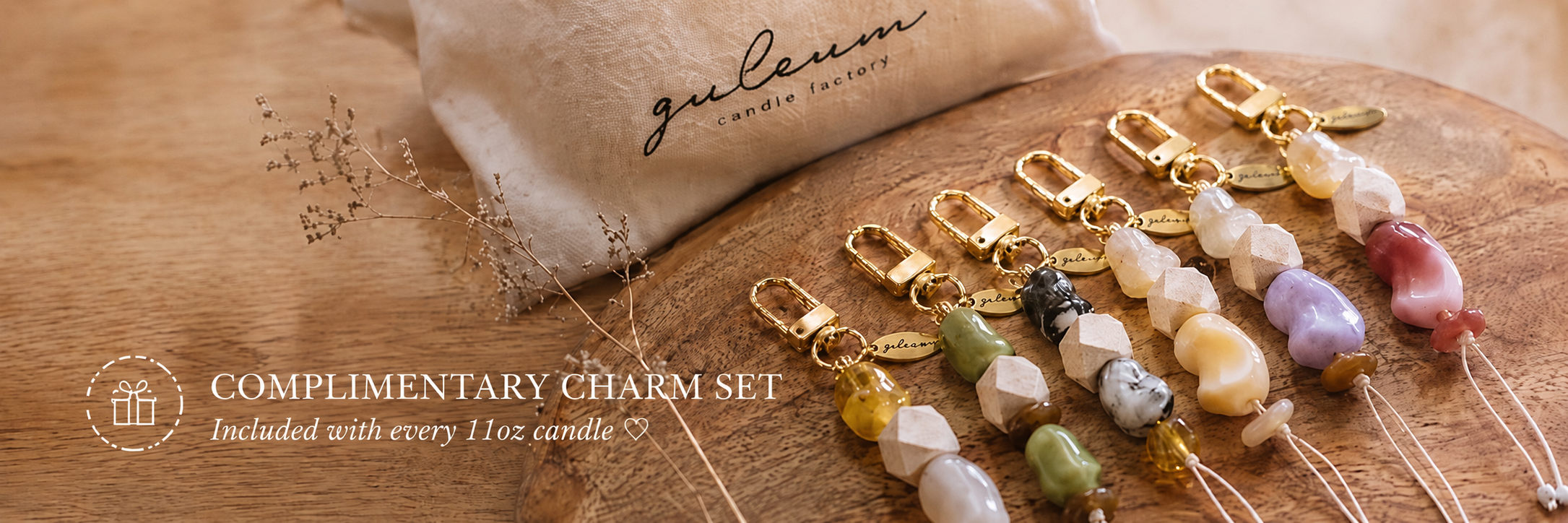 Complimentary charm set with every candle