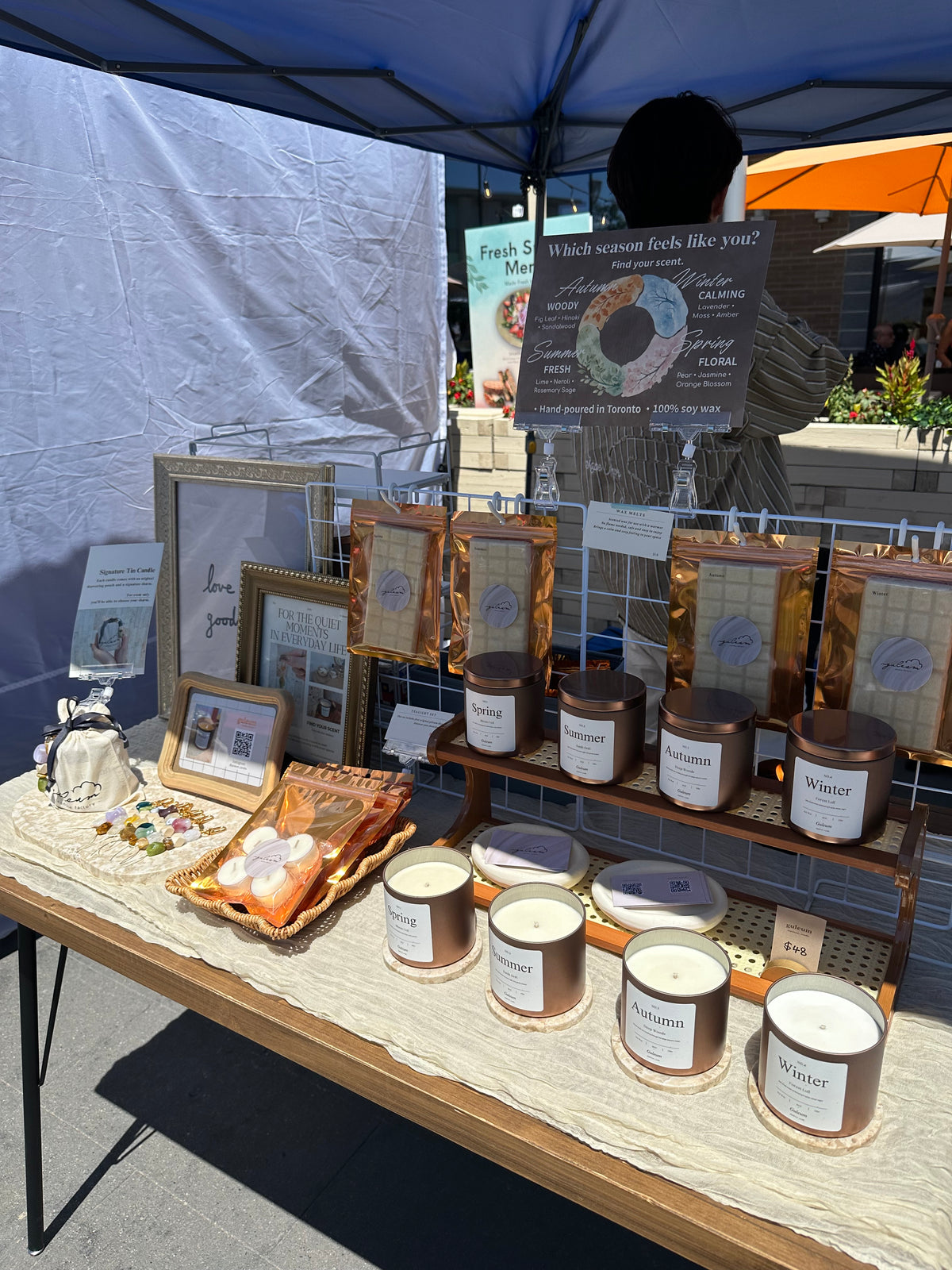 Guleum candles and wax melts at the pop-up
