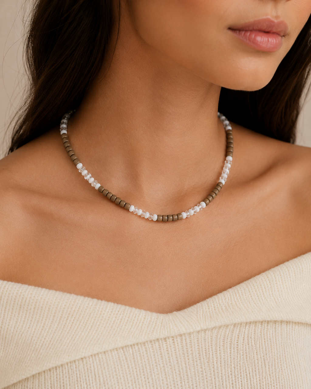 Caramel Frost Beaded Necklace