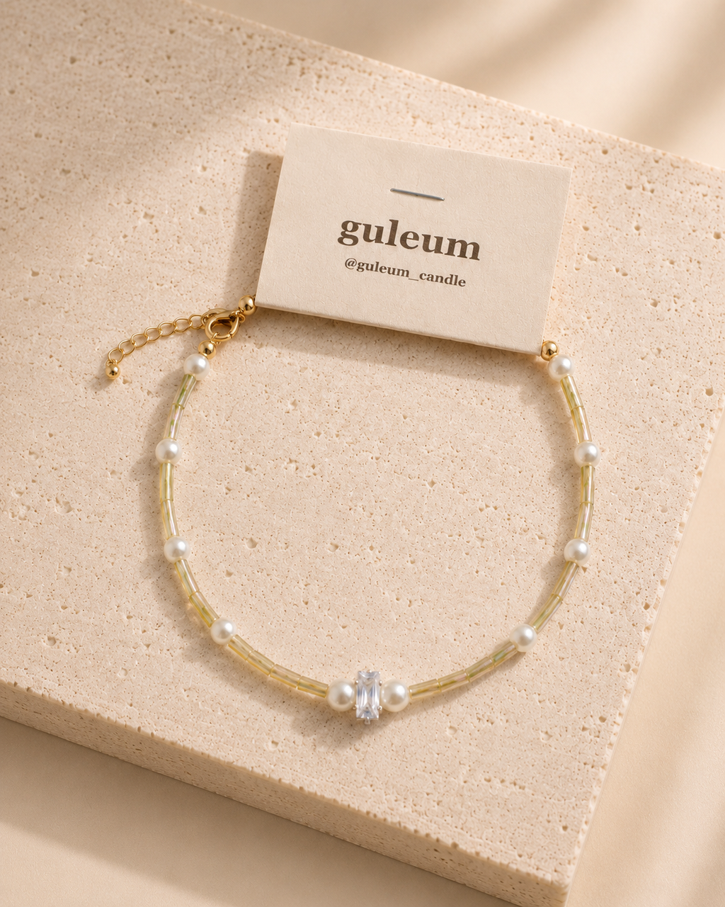 Soft Yellow Pearl Beaded Bracelet