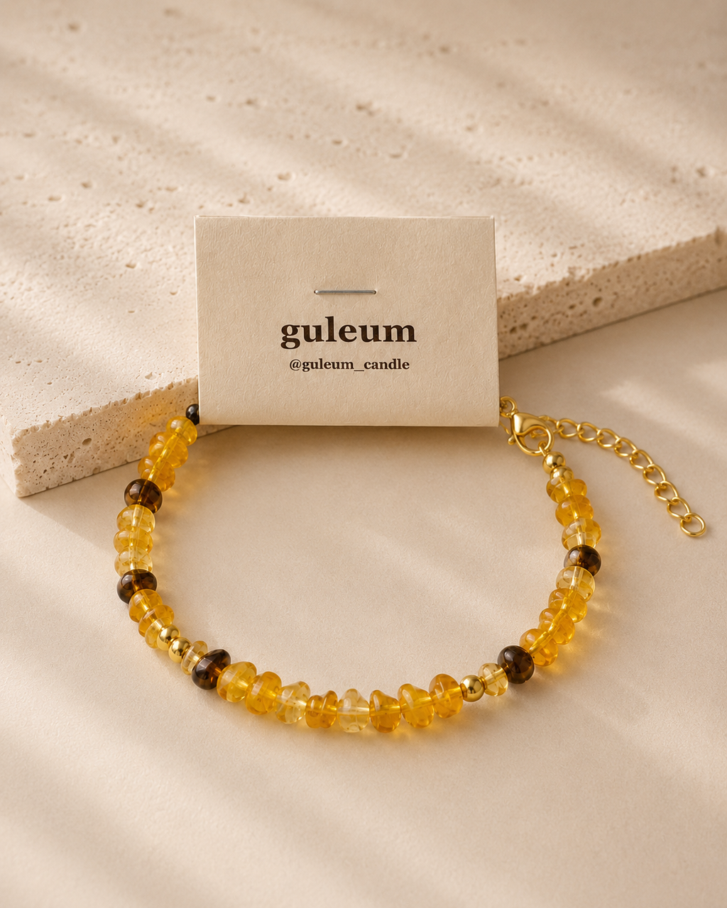 Honey Amber Beaded Bracelet
