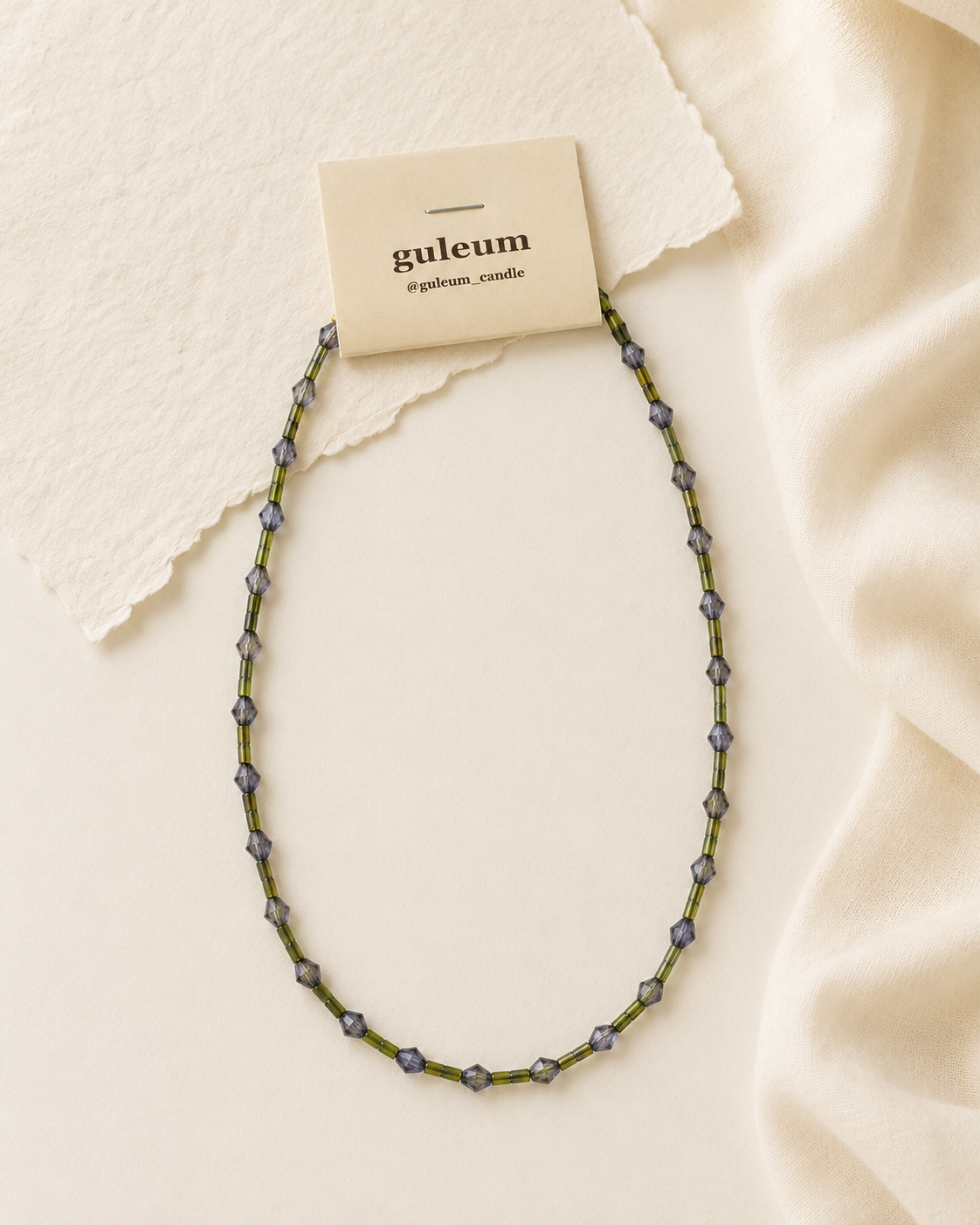Olive Mist Beaded Necklace