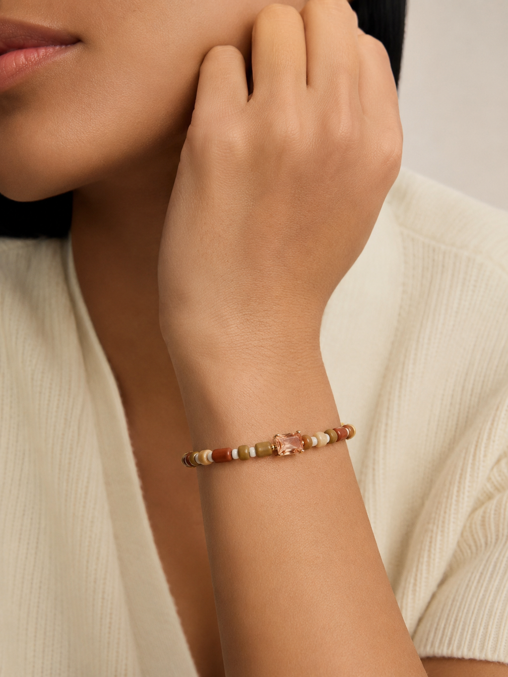 Warm Neutral Beaded Bracelet