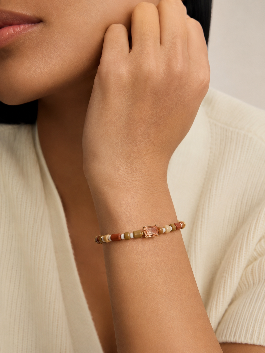 Warm Neutral Beaded Bracelet