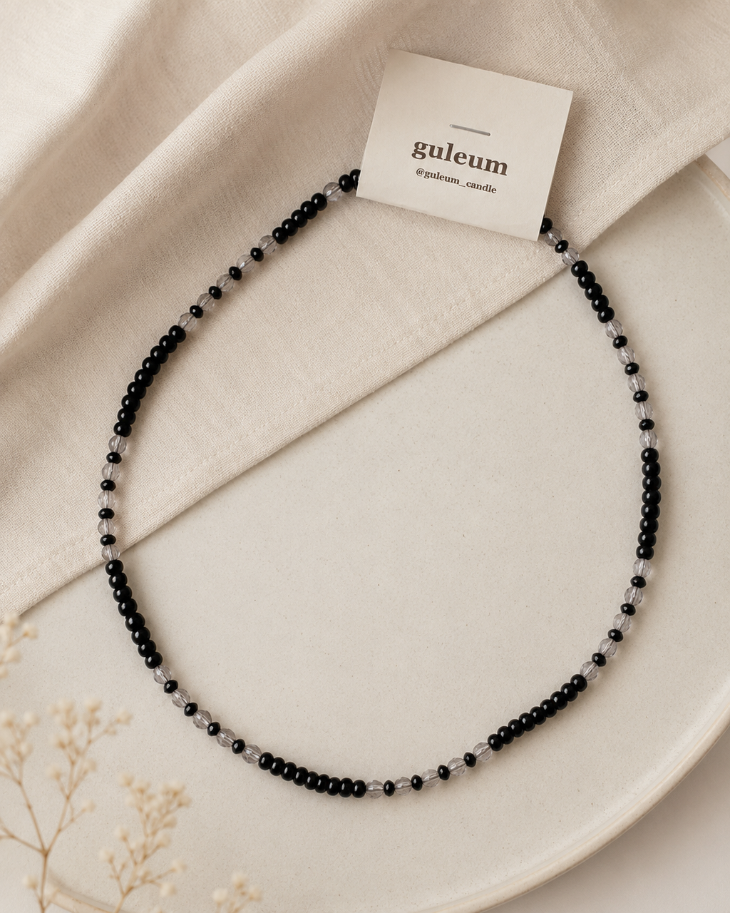 Noir Mist Beaded Necklace