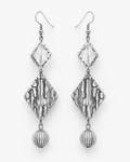 Silver Ripple Drop Earrings