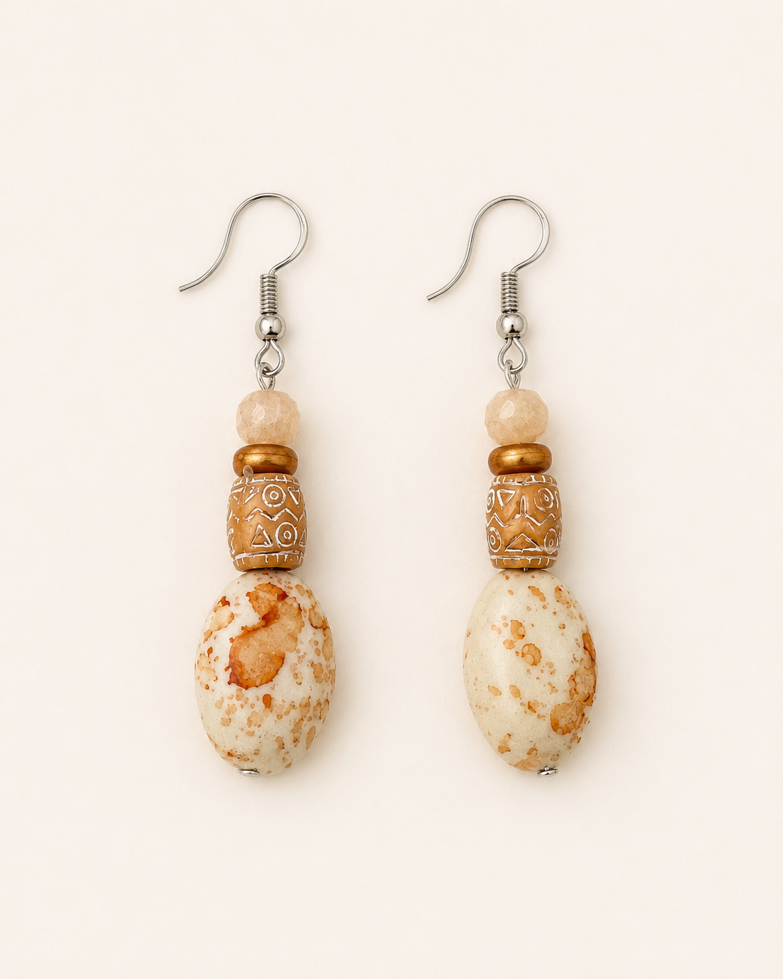 Desert Sand Beaded Earrings