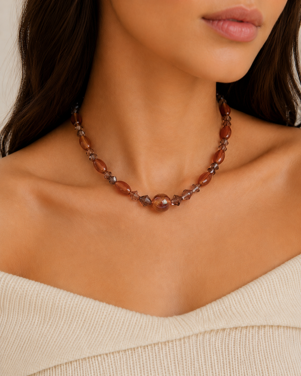 Sunset Aura Beaded Necklace
