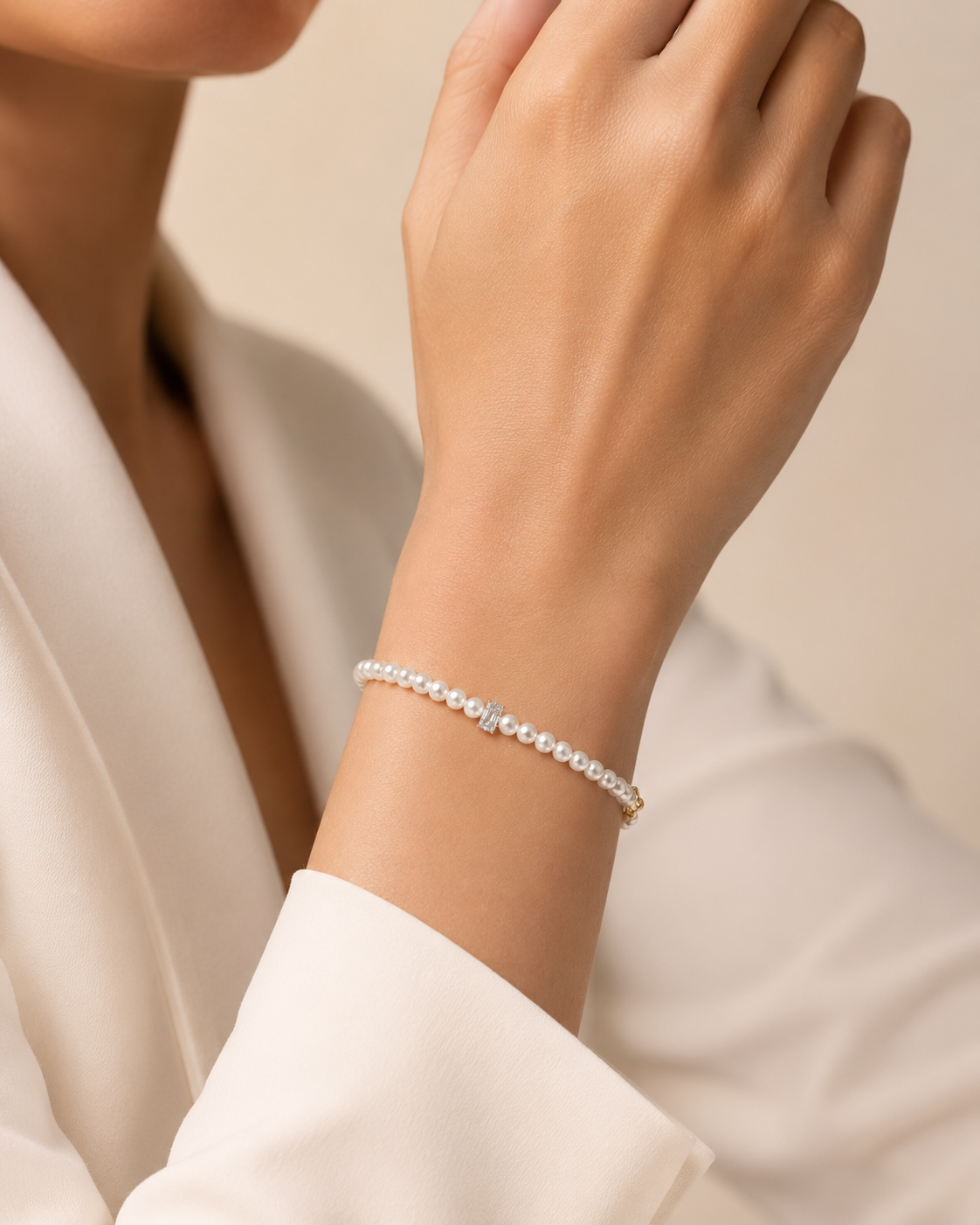 Pearl Crystal Beaded Bracelet