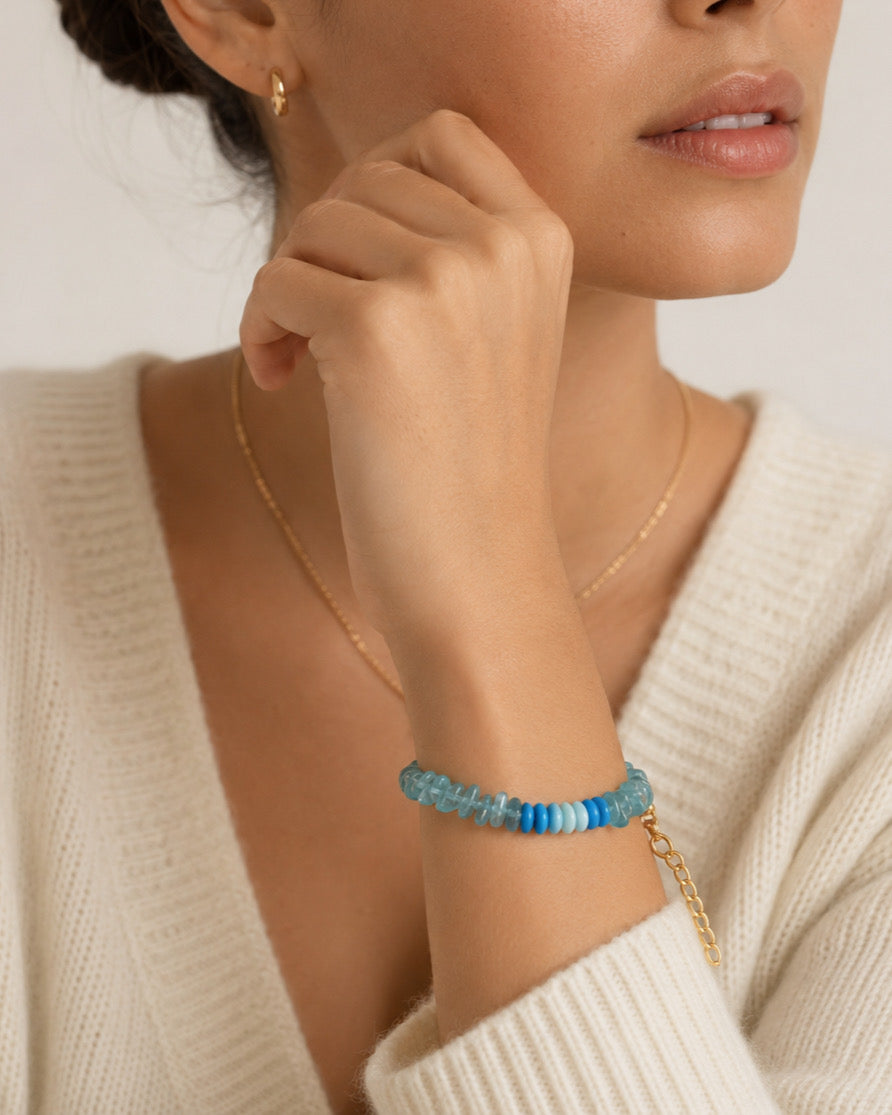 Ocean Blue Beaded Bracelet