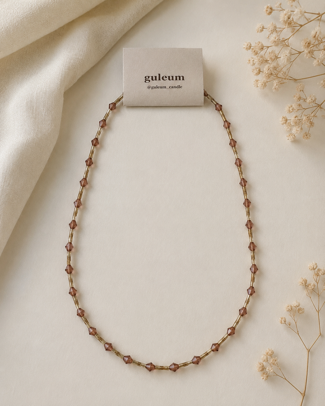 Rose Glow Beaded Necklace