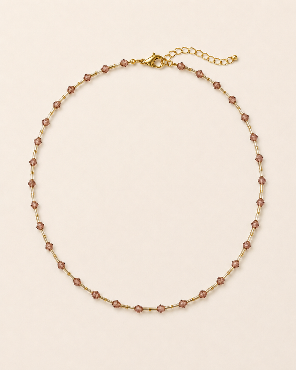 Rose Glow Beaded Necklace