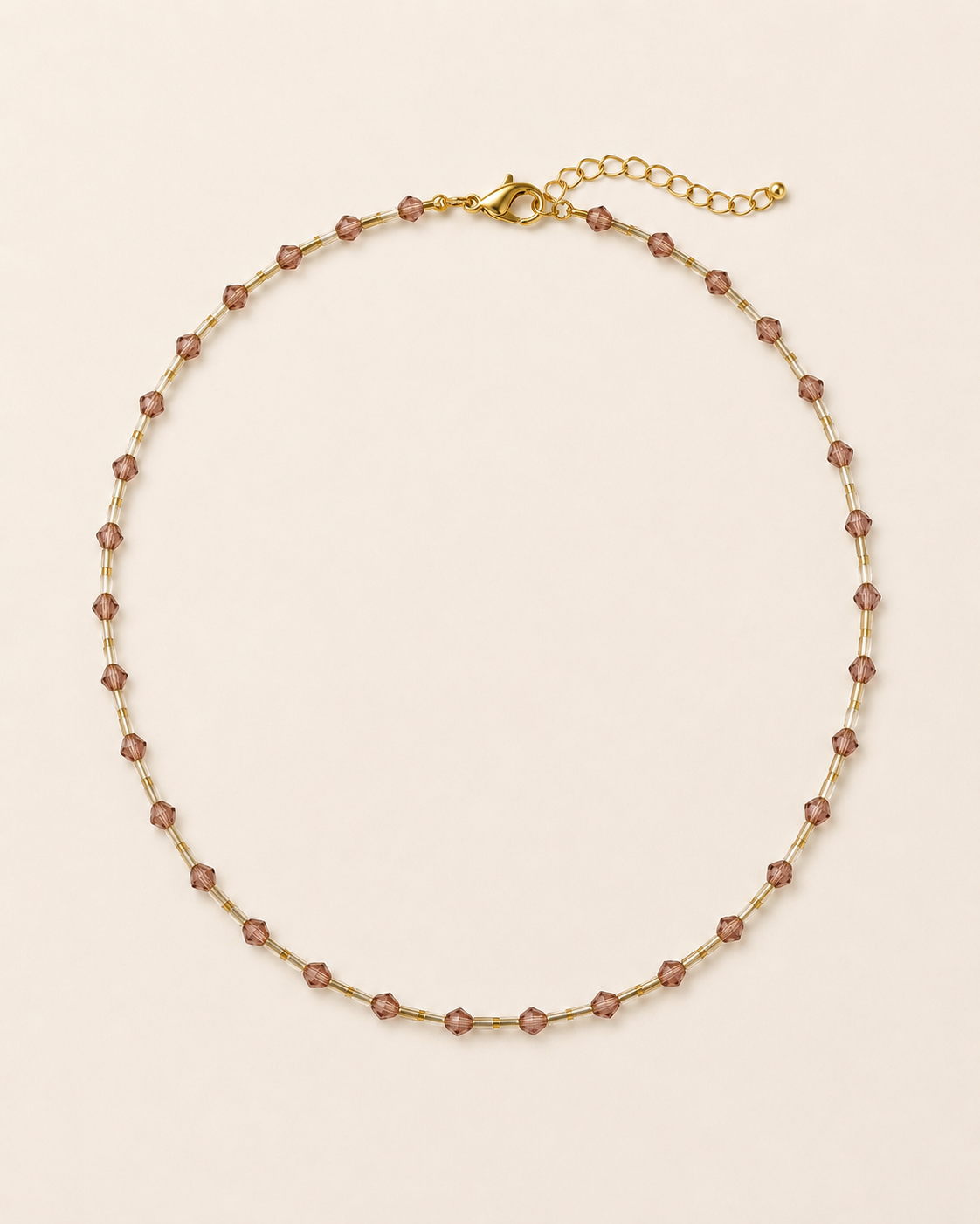Rose Glow Beaded Necklace