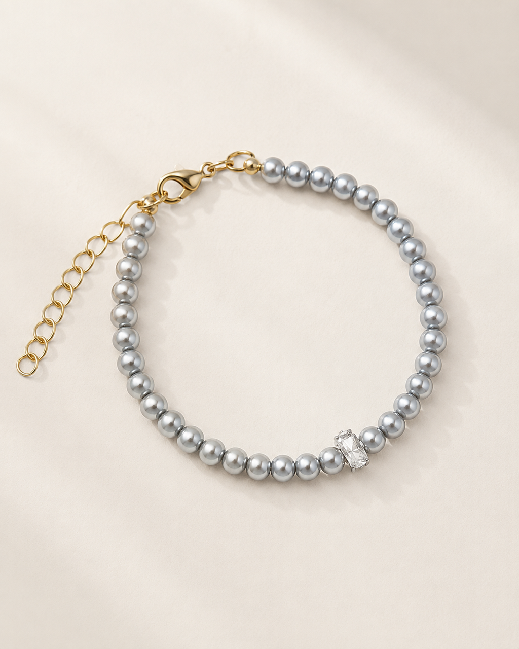 Silver Pearl Beaded Bracelet