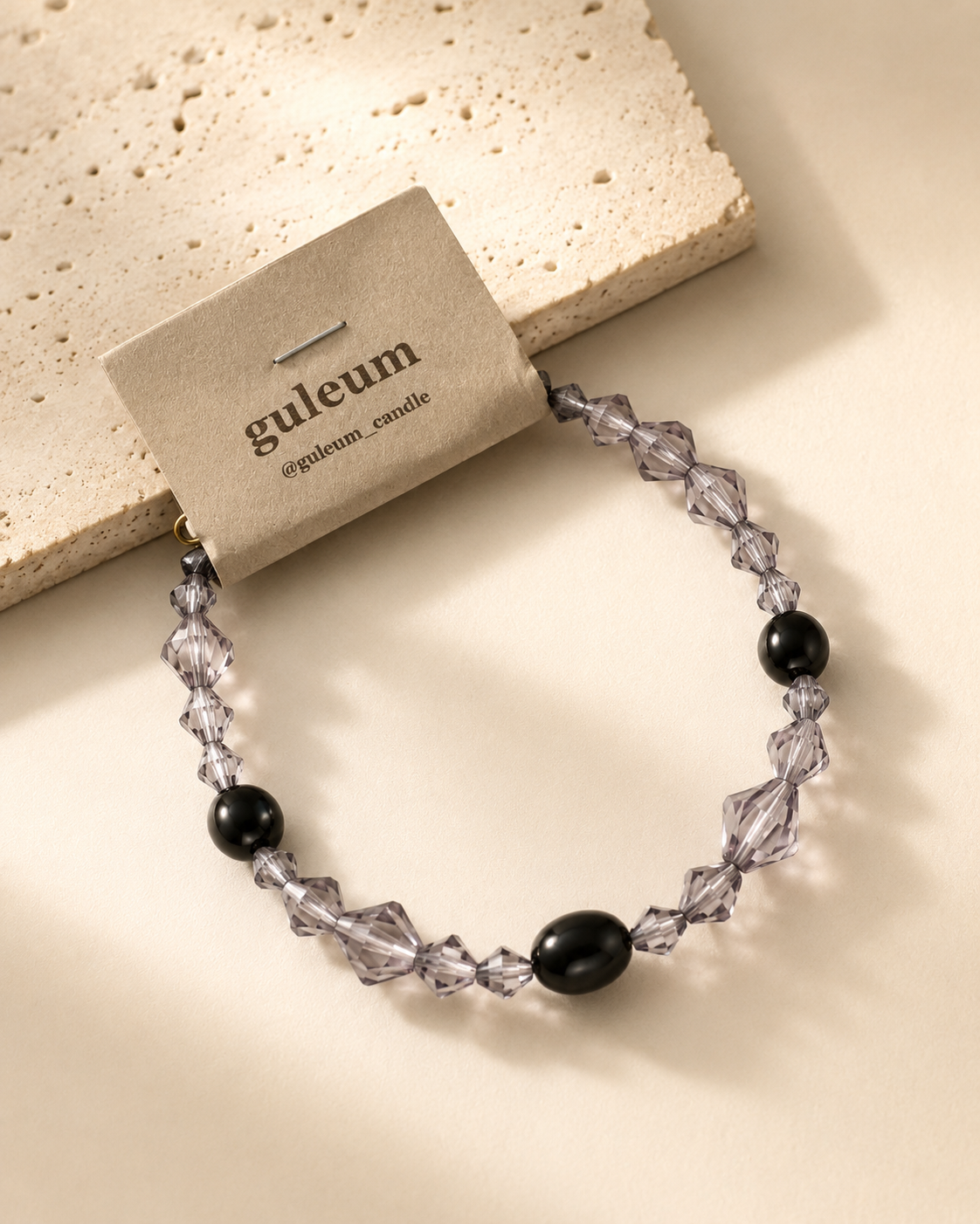 Smoky Black Beaded Bracelet