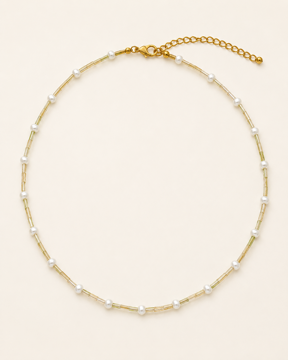 Soft Glow Pearl Beaded Necklace