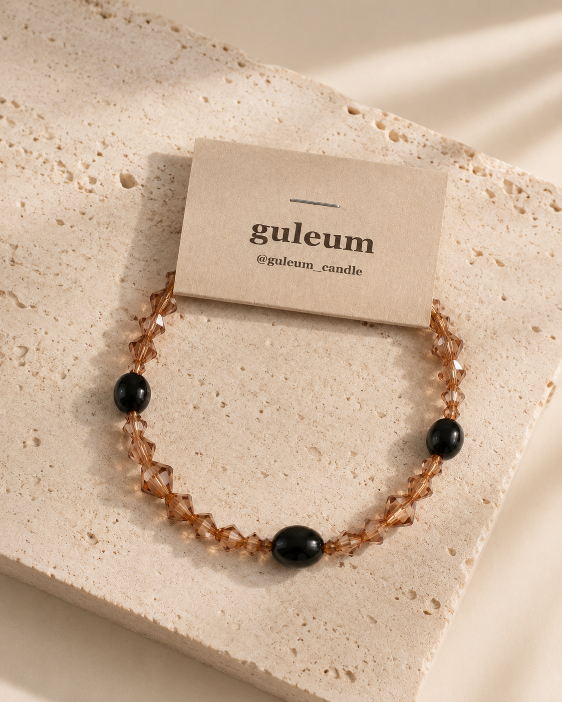 Amber Black Beaded Bracelet