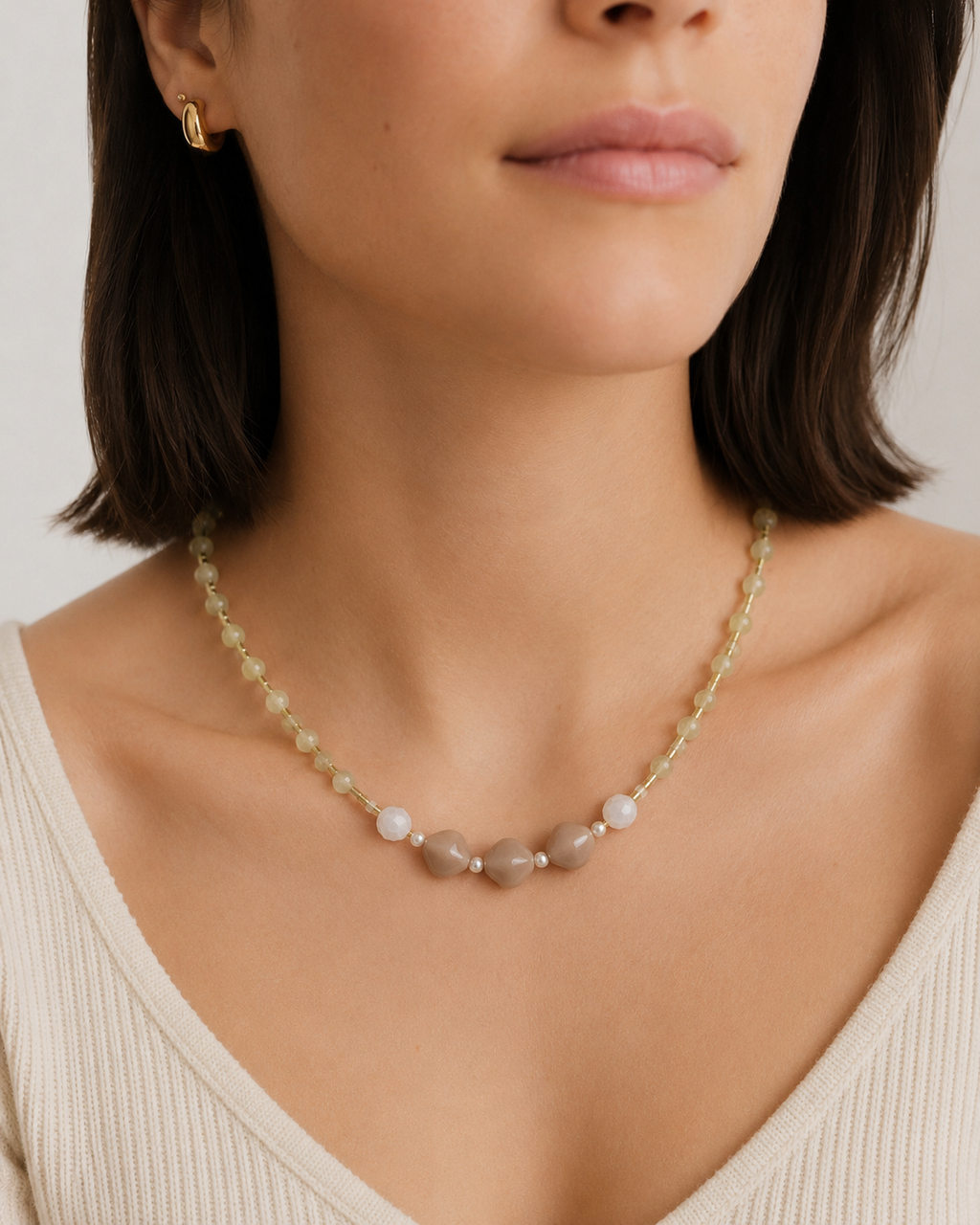 Soft Dune Beaded Necklace