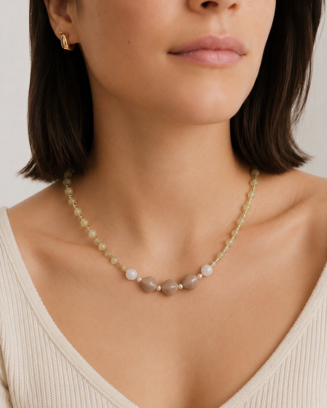 Soft Dune Beaded Necklace