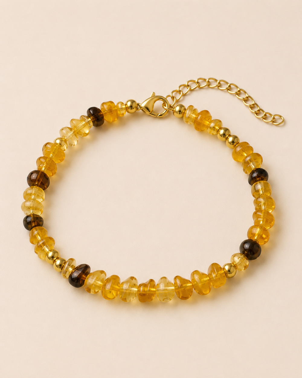 Honey Amber Beaded Bracelet