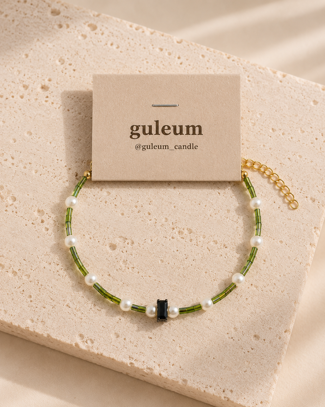 Olive Pearl Beaded Bracelet