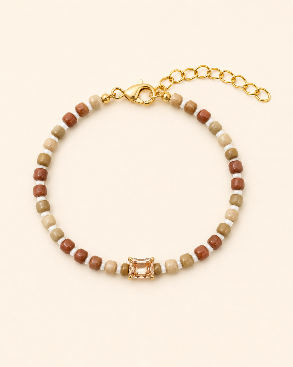 Warm Neutral Beaded Bracelet