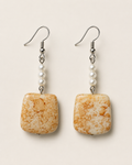 Ivory Pearl Square Earrings